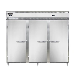 Continental Refrigerator DL3RFFE-SS-PT 85.5" W Three-Section Solid Door Pass-Thru Designer Line Refrigerator/Freezer