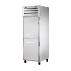 Tableware Shop Sales 28 True STG1DTA-2HS-HC 2 Stainless Steel Half Doors 3 Gray Shelves LED Interior Lights Reach-In SPEC SERIES Refrigerator Or Freezer - 115 Volts