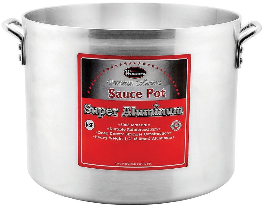 Winco AXHA-60 60 Qt. Aluminum Sauce Pot 3 Winco AXHA-60 60 Qt. Aluminum Sauce Pot