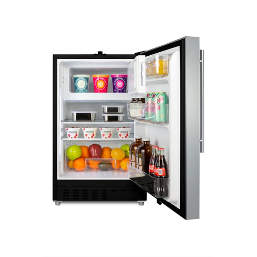 Summit ALRF49BCSSHV 19.88" W Stainless Steel Undercounter Refrigerator-Freezer 3 Summit ALRF49BCSSHV 19.88" W Stainless Steel Undercounter Refrigerator-Freezer