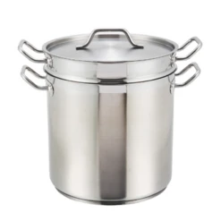 Winco ALDB-8 8 Qt Aluminum & Stainless Steel Double Boiler Set