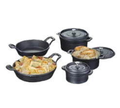 American Metalcraft CIPR5526 27 Oz. Cast Iron Round Baking Dish