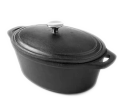 American Metalcraft CIPO4 4 Qt. Cast Iron Oval Casserole Dish