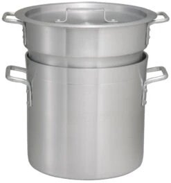 Winco ALDB-20 20 Qt Aluminum & Stainless Steel Double Boiler Set