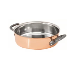 Matfer Bourgeat 374024 3.33 Qt. Copper Bourgeat Saut Pan Brazier