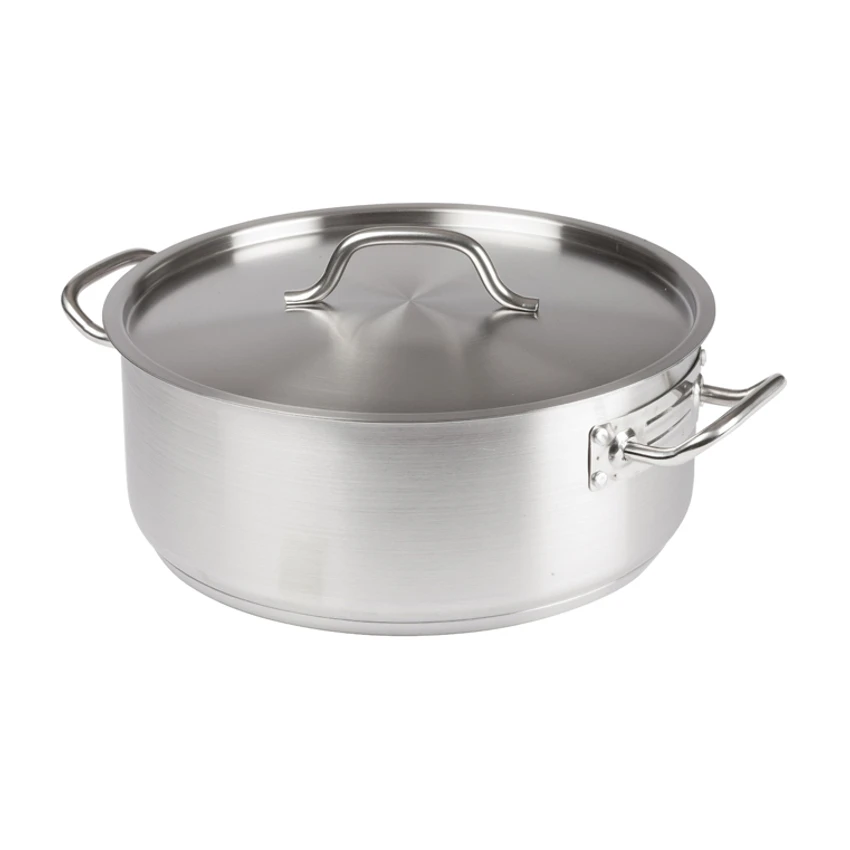 Winco SSLB-15 15 Qt. Aluminum Round Premium Brazier With Cover 3 Winco SSLB-15 15 Qt. Aluminum Round Premium Brazier With Cover