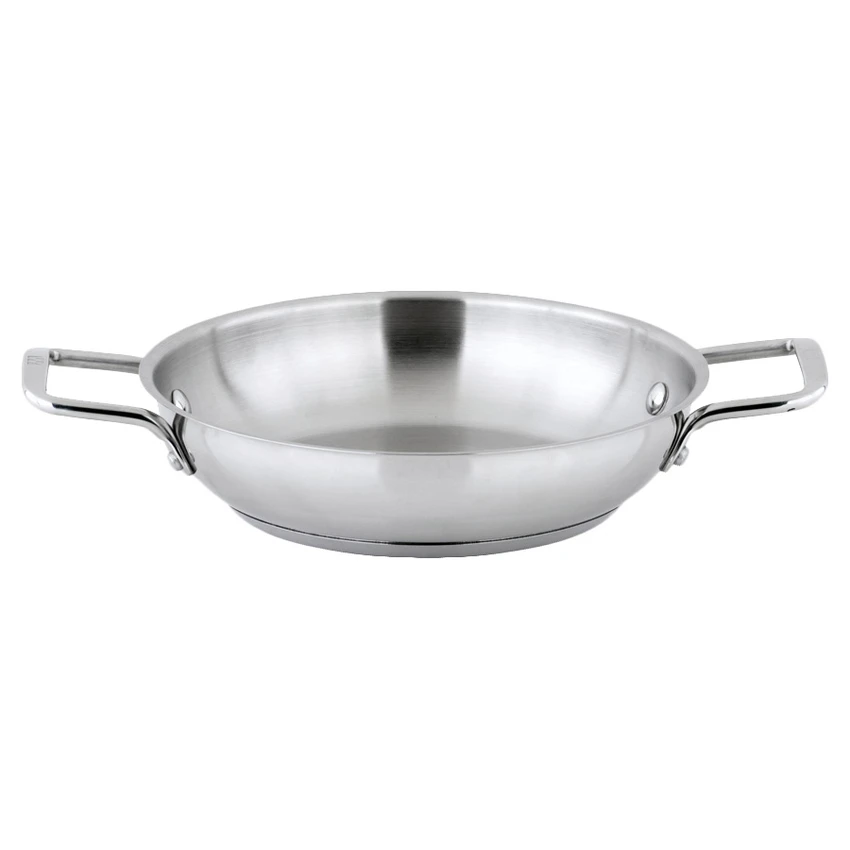 Winco SSOP-9 9.5" Round Stainless Steel Induction Omelet Pan With Handles 3 Winco SSOP-9 9.5" Round Stainless Steel Induction Omelet Pan With Handles