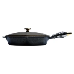Lodge SL10-10001 10" Octagonal Cast Iron With Stainless Steel Spring Handle Finex® Skillet