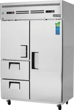 Everest Refrigeration ESRF2D2 49.63" W Two-Section Solid Door Reach-In Dual Temperature Refrigerator/Freezer Combo
