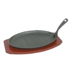 Thunder Group IRBB001 Cast Iron Pork Board Sizzle Platter Set