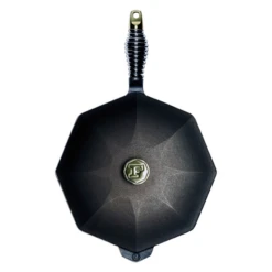 Lodge SL12-10001 12" Octagonal Cast Iron With Lid And Spring Handle Finex® Skillet