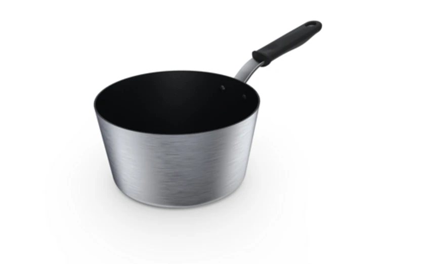 Vollrath 69305 5.5 Qt. 11 Gauge Aluminum Alloy With Natural Finish Exterior Wear-Ever Tapered Sauce Pan 3 Vollrath 69305 5.5 Qt. 11 Gauge Aluminum Alloy With Natural Finish Exterior Wear-Ever Tapered Sauce Pan