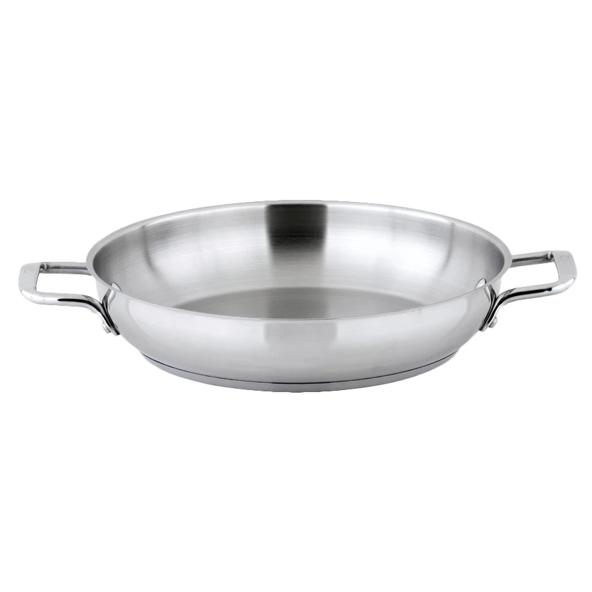 Winco SSOP-12 12.5" Round Stainless Steel Induction Omelet Pan With Handles 3 Winco SSOP-12 12.5" Round Stainless Steel Induction Omelet Pan With Handles