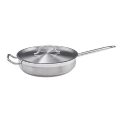 Winco SSet-3 10" 3 Qt. Stainless Steel And Aluminum Premium Induction Saute Pan