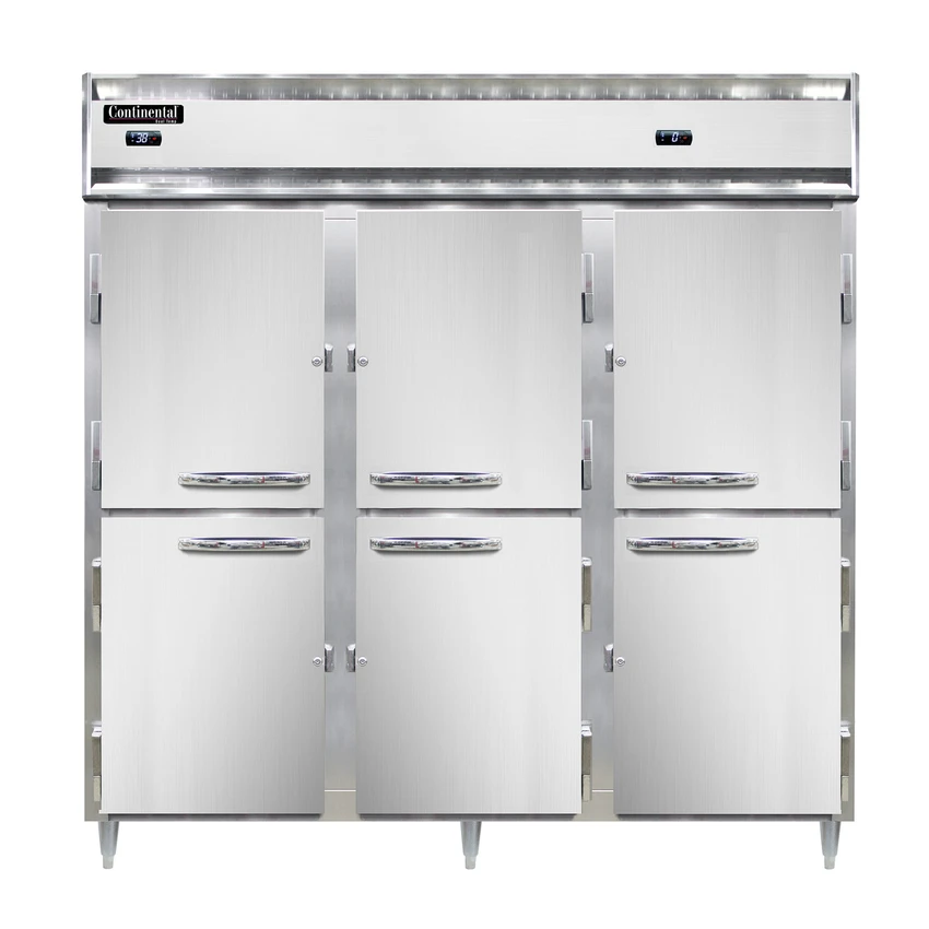 Continental Refrigerator DL3RRF-SA-HD 78" W Three-Section Solid Door Reach-In Designer Line Refrigerator/Freezer 3 Continental Refrigerator DL3RRF-SA-HD 78" W Three-Section Solid Door Reach-In Designer Line Refrigerator/Freezer