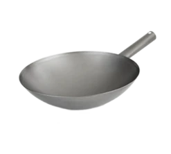Vollrath 58814 14" Dia. X 3 7/8"H 18 Gauge Carbon Steel Wok Pan With Tubular Handle Induction Wok Pan