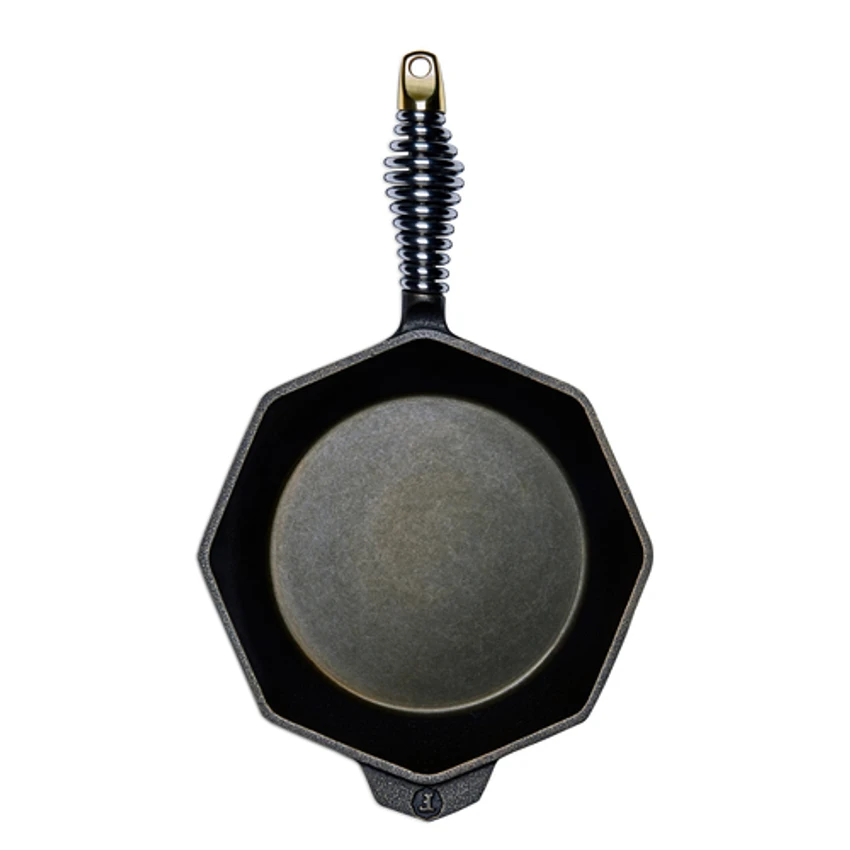 Lodge S10-10001 10" Octagonal Cast Iron With Stainless Steel Spring Handle Handle Finex® Skillet 4 Lodge S10-10001 10" Octagonal Cast Iron With Stainless Steel Spring Handle Handle Finex® Skillet - Image 2
