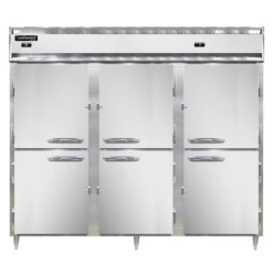 Continental Refrigerator DL3RRFE-SA-PT-HD 85.5" W Three-Section Solid Door Pass-Thru Designer Line Refrigerator/Freezer