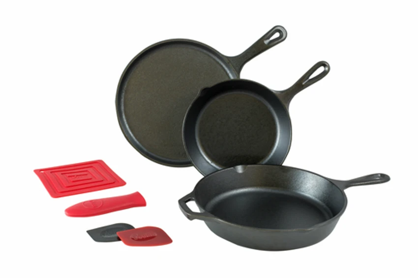 Lodge L6SPB41 13.65" W X " D X 3.95" H 6-Piece Seasoned With Oil Cast Iron Essential Skillet Set (1 Set) 4 Lodge L6SPB41 13.65" W X " D X 3.95" H 6-Piece Seasoned With Oil Cast Iron Essential Skillet Set (1 Set) - Image 2
