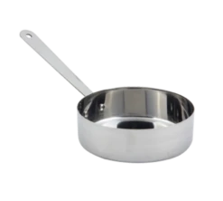 Bon Chef 60033 Serving Side Pan 11 Oz. 4.75" Dia. X 1.5" H 4.5" Side Handle Round Stainless Steel