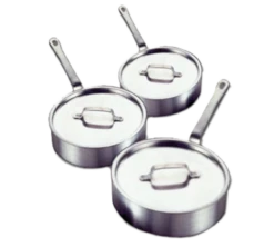 Vollrath 4068 8" W X 2.38" H 2 Qt. 3004 Aluminum Alloy With Riveted Non-Insulated Handle Premier Saute Pan