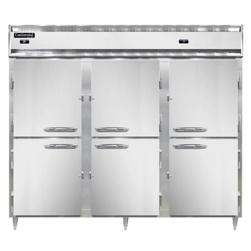 Continental Refrigerator DL3RRFE-HD 85.5" W Three-Section Solid Door Reach-In Designer Line Refrigerator/Freezer 3 Continental Refrigerator DL3RRFE-HD 85.5" W Three-Section Solid Door Reach-In Designer Line Refrigerator/Freezer