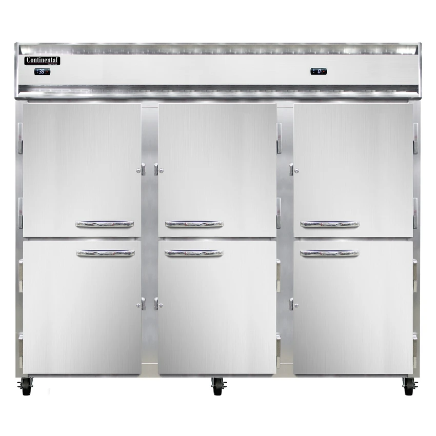 Continental Refrigerator 3RRFE-HD 85.5" W Three-Section Solid Door Reach-In Extra-Wide Refrigerator/Freezer 3 Continental Refrigerator 3RRFE-HD 85.5" W Three-Section Solid Door Reach-In Extra-Wide Refrigerator/Freezer
