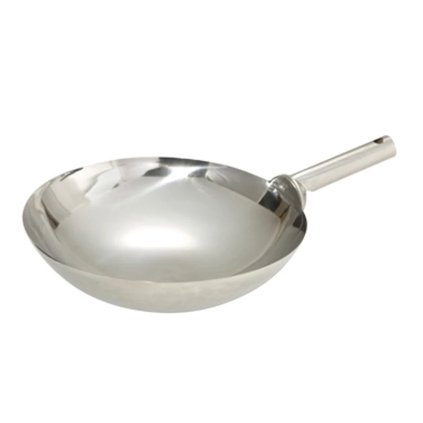 Winco WOK-14W 14" Dia. Round Stainless Steel Chinese Wok 3 Winco WOK-14W 14" Dia. Round Stainless Steel Chinese Wok