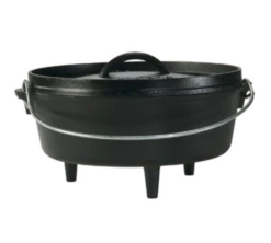 Lodge L10CO3 4 Qt. Black Cast Iron Round Camp Dutch Oven With Cover