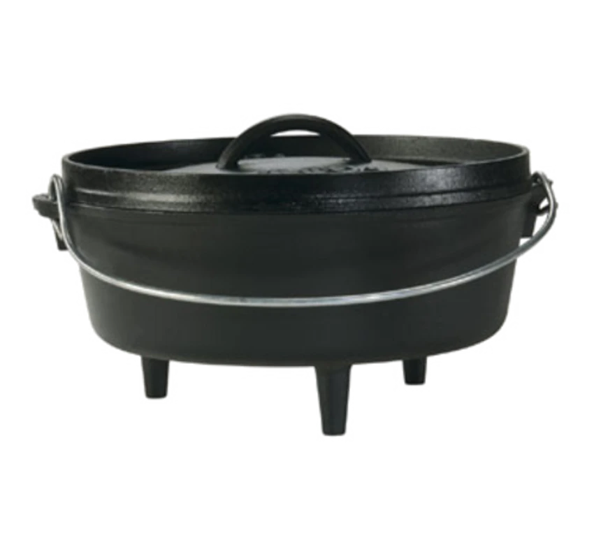 Lodge L10CO3 4 Qt. Black Cast Iron Round Camp Dutch Oven With Cover 3 Lodge L10CO3 4 Qt. Black Cast Iron Round Camp Dutch Oven With Cover