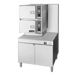 Cleveland 36CGM300-NG 3 Pan Natural Gas Pressureless Convection Steamer - 300,000 BTU