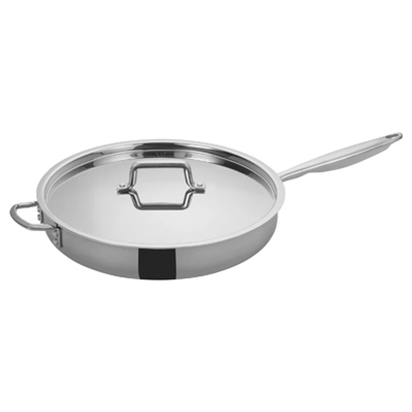 Winco TGET-7 14" 7 Qt. Stainless Steel And Aluminum Tri-Gen Induction-Ready Saute Pan 3 Winco TGET-7 14" 7 Qt. Stainless Steel And Aluminum Tri-Gen Induction-Ready Saute Pan