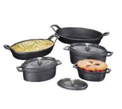 American Metalcraft CIPOV9567 36.5 Oz. Cast Iron Oval Baking Dish