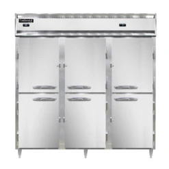 Continental Refrigerator DL3RRF-SS-PT-HD 78" W Three-Section Solid Door Pass-Thru Designer Line Refrigerator/Freezer